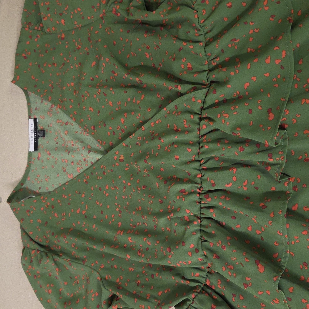 Eloquii Elements Green And Orange Patterned Dress - image 6